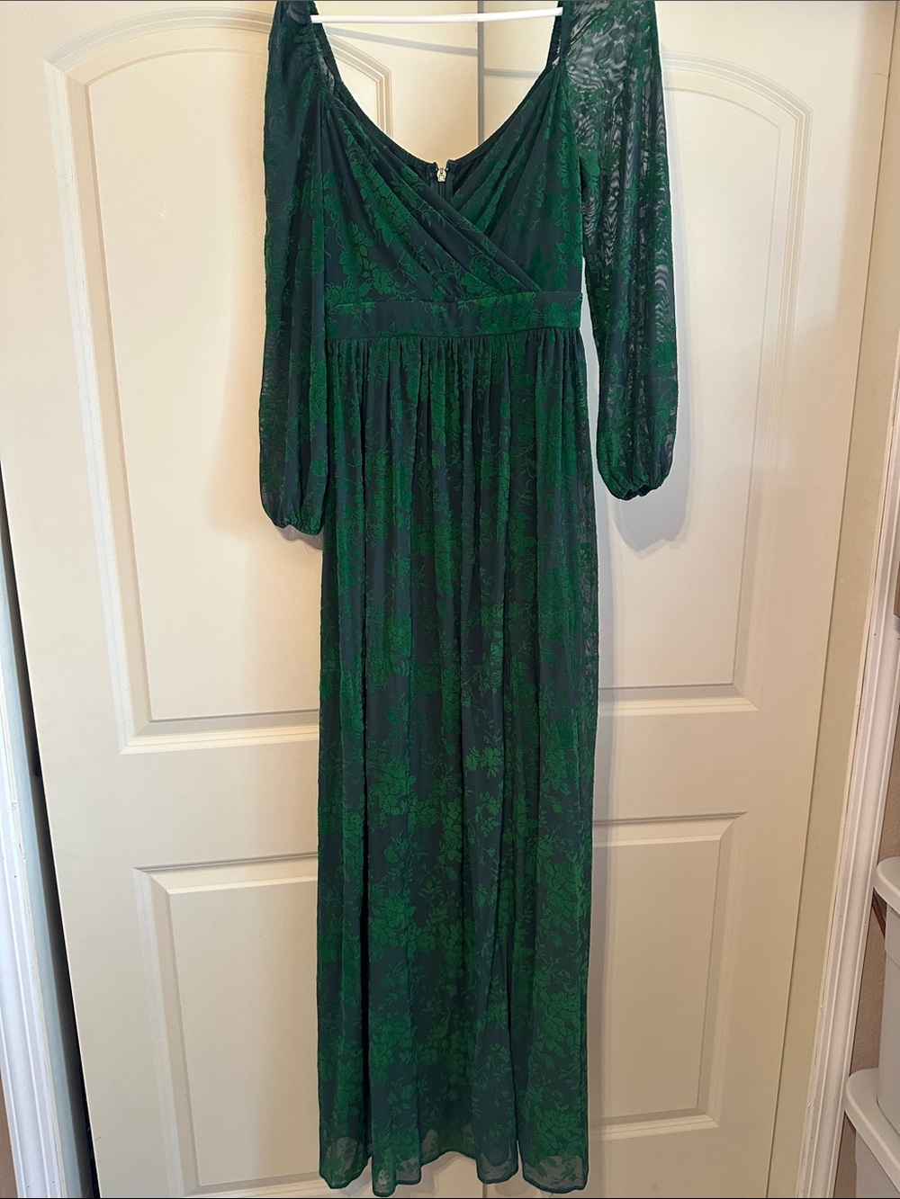 Baltic Born Dark Green Floral Long Sleeve Maxi Dress